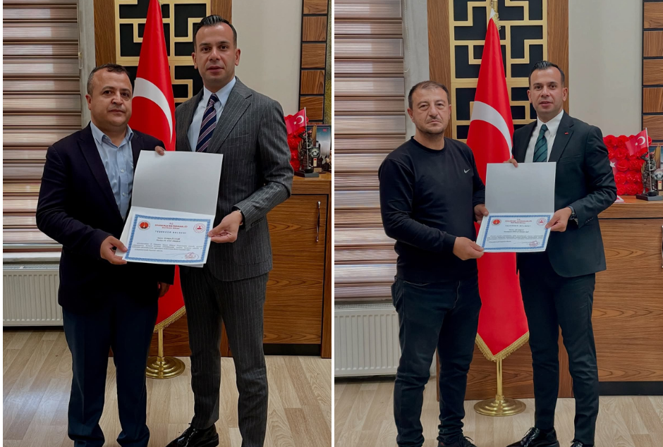 Kaymakam Emrah Aslan’dan teşekkür belgesi!