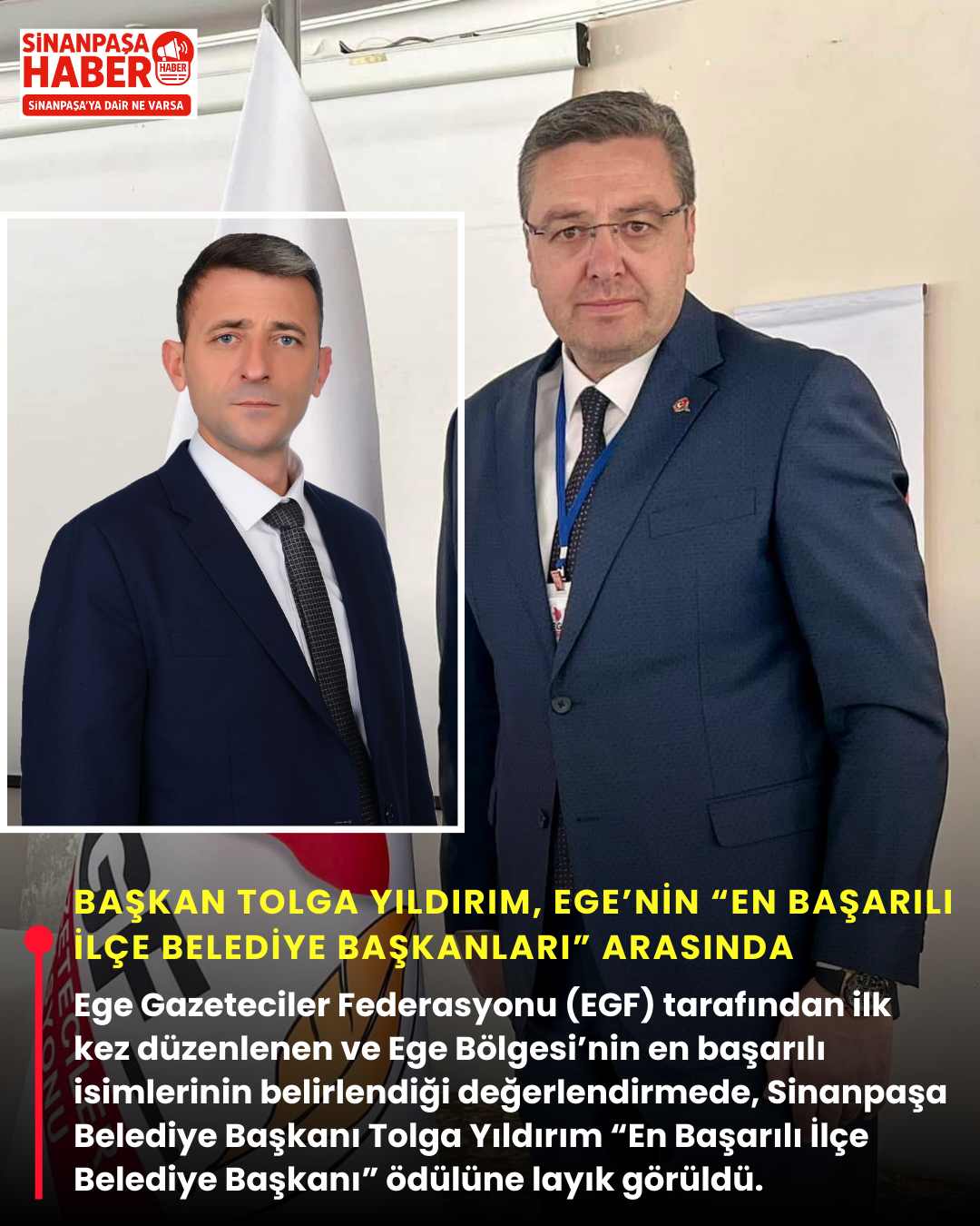 BAŞKAN TOLGA YILDIRIM, EGE’NİN “EN BAŞARILI İLÇE BELEDİYE BAŞKANLARI” ARASINDA