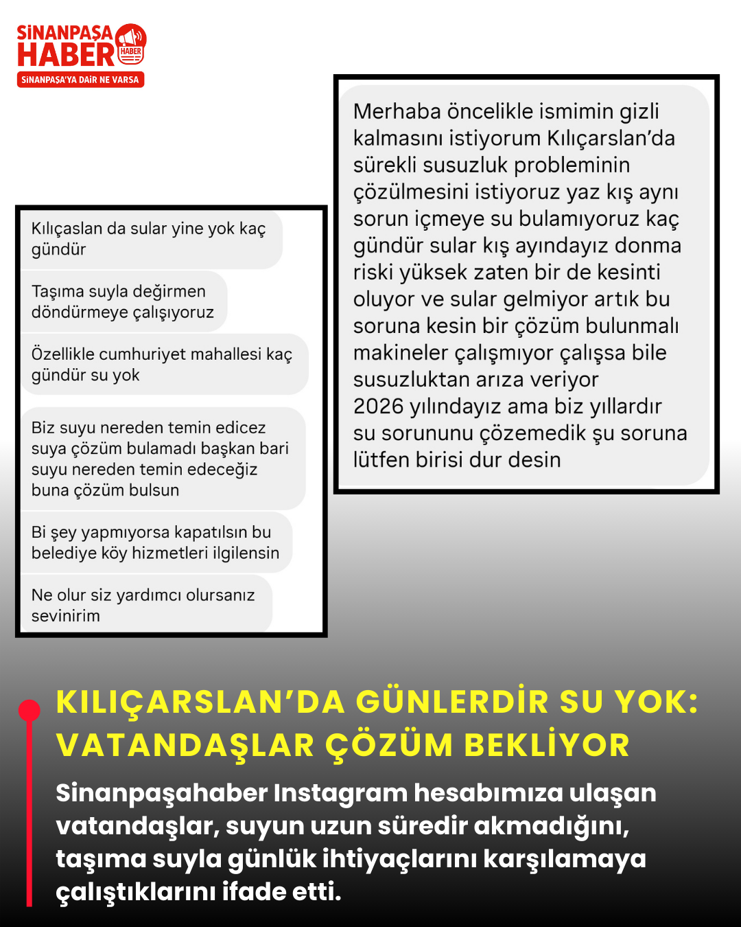 Kılıçarslan’da Günlerdir Su Yok: Vatandaşlar Çözüm Bekliyor