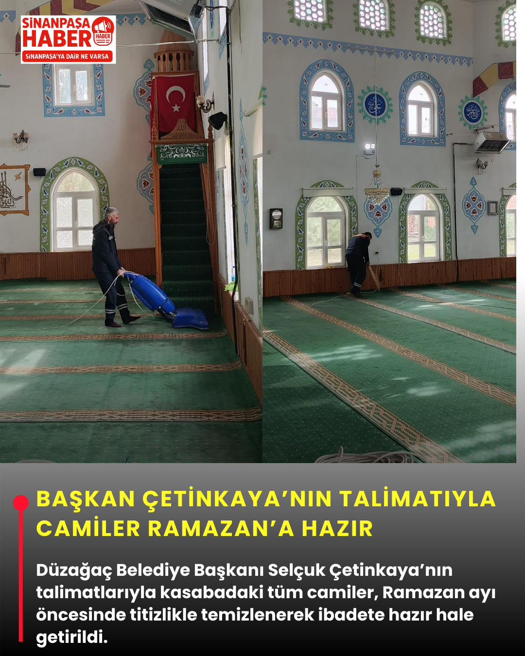 Başkan Selçuk Çetinkaya’nın Talimatıyla Düzağaç’ta Camiler Ramazan’a Hazır