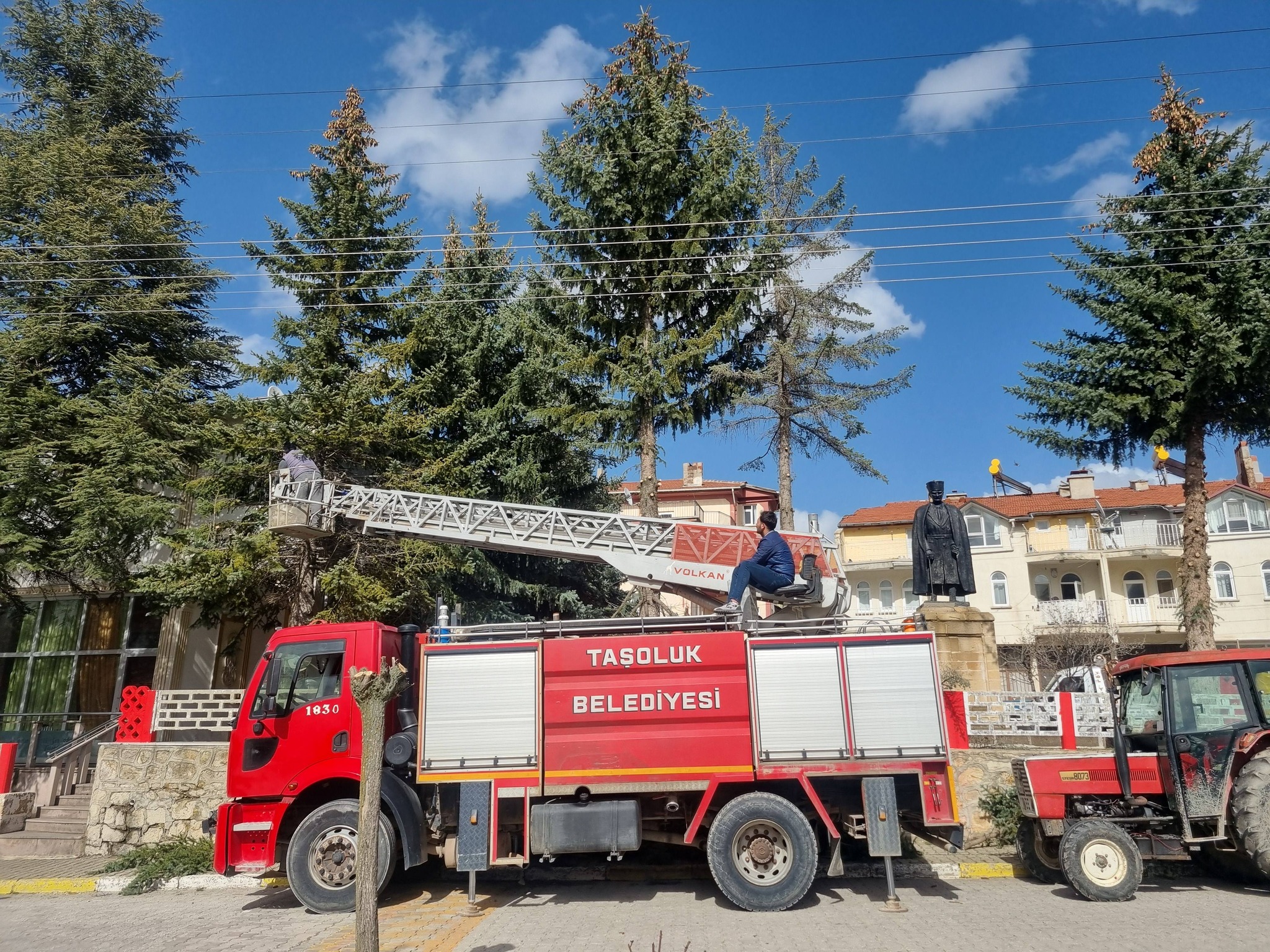 Taşoluk’ta Ağaç ve Gül Budama Çalışmaları Sürüyor