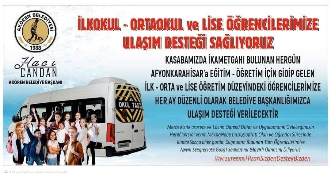 Başkan Hacı Candan’dan Öğrencilere Müjde: Ulaşım Desteği 2026-2027’de de Devam Edecek